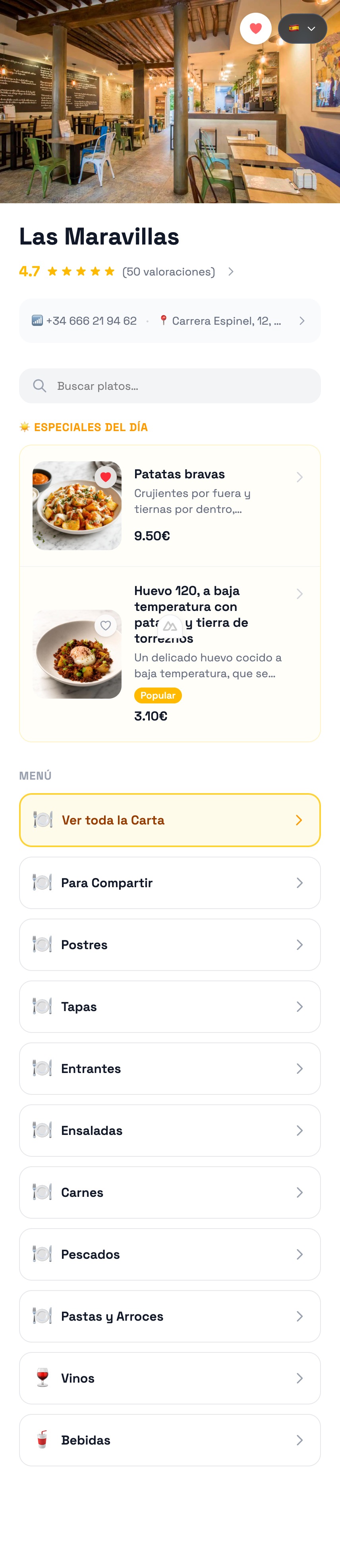 Home del menú